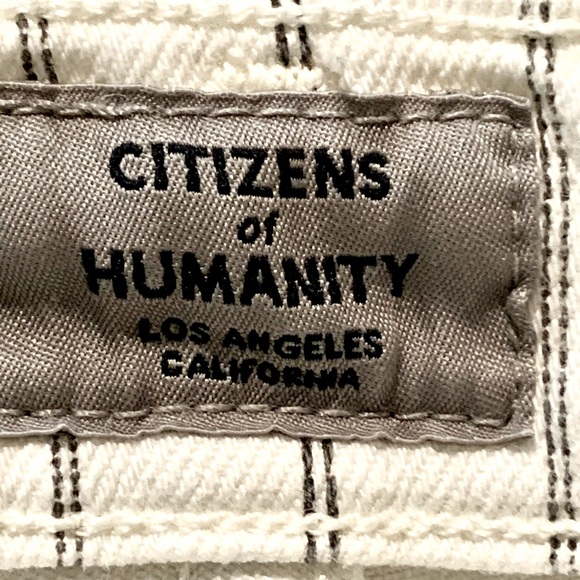 Citizens of Humanity white stripe Rocket Crop High rise ankle skinny jeans 25 XS - Picture 10 of 10